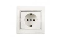 РОЗЕТКА С/З КЕРАМИКА МИРА БЕЛЫЙ С БЕЛОЙ ВСТАВКОЙ